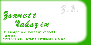 zsanett makszim business card